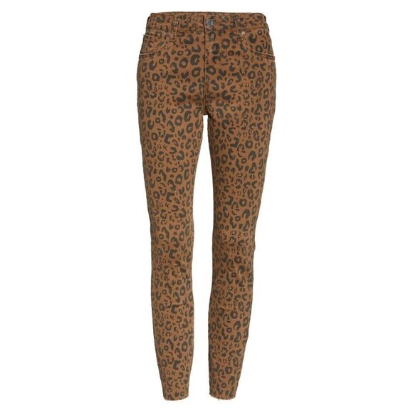 KUT From The Kloth Donna Mocha Leopard Print High Waist Ankle Skinny Jea… - Picture 5 of 5